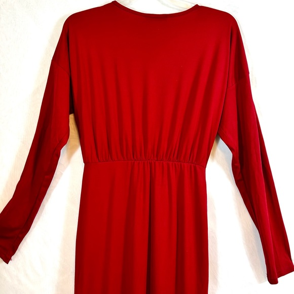 NWT Pretty Garden Red Midi Bodycon Dress / Small - Picture 9 of 11